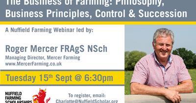 Webinar advert for Roger Mercer 15th Sept 2020